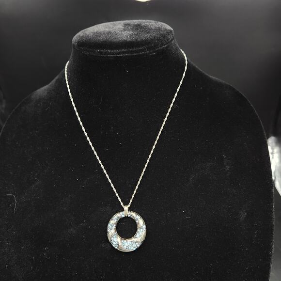 Brighton Blue Crystal Passage Ring Necklace New $98 Jewelry - Picture 1 of 3